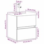 vidaXL Cabinet de lavabo Chêne noir 41 x 39 x 62 cm Bois d'ingénierie