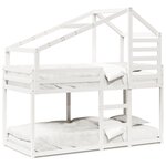 vidaXL Lit superposé sans matelas blanc 90x190 cm bois de pin massif