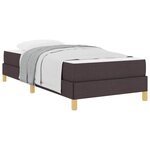 vidaXL Lit à ressorts avec matelas Marron foncé 90 x 200 cm tissu