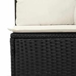 vidaXL Ensemble de canapé de jardin avec coussin 7 Pièces Noir et Crème