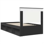 vidaXL Cadre de lit Noir 100 x 200 cm Bois de pin massif