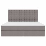vidaXL Lit de rangement LED avec matelas Taupe 180 x 200 cm Tissu