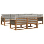 vidaXL Ensemble de canapés d'extérieur 8 pc Naturel et Gris clair