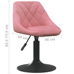 vidaXL Chaises pivotantes à manger lot de 6 rose velours