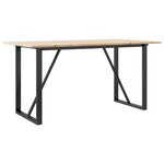 vidaXL Table à manger cadre en O 160x80x75 cm bois de pin massif fonte