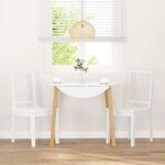 vidaXL Chaises à manger 2 Pièces blanc bois massif caoutchouc