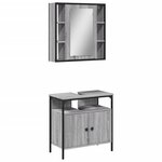 vidaXL Ensemble de meubles de salle de bain 2 Pièces Sonoma gris