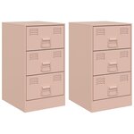 vidaXL Tables de chevet 2 Pièces rose 34 5x39x62 cm acier
