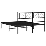 vidaXL Cadre de lit métal avec tête de lit noir 140x190 cm