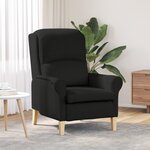 vidaXL Fauteuil Moderne Noir Polyester et Bois Taille Standard Durable