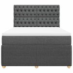 vidaXL Sommier à lattes de lit avec matelas Gris foncé 140x190cm Tissu
