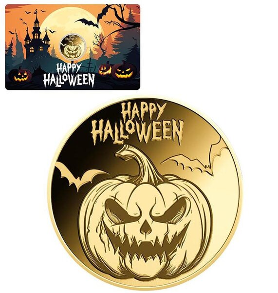 Pièce de monnaie en Or 3000 Francs g 0.031 (1/1000 oz) Millésime 2024 Gold Gift HALLOWEEN PUMPKIN 1/1000