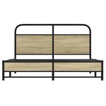vidaXL Cadre de lit en métal sans matelas chêne sonoma 160x200 cm
