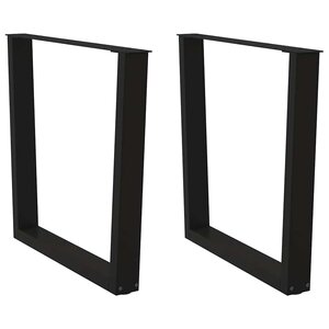 vidaXL Pieds de table à manger en V 2 pièces Noir 80 x (72-73 3) cm Acier
