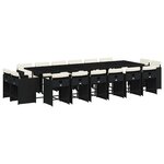 vidaXL Ensemble à manger de jardin 17 Pièces coussins noir résine tressée