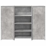vidaXL Bureau de réception gris béton 135x50x103 5cm bois d'ingénierie