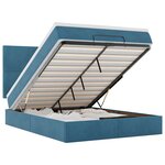 vidaXL Cadre de lit ottoman avec matelas bleu foncé 140x190 cm velours