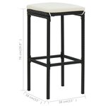 vidaXL Tabourets de bar avec coussins lot de 2 noir résine tressée