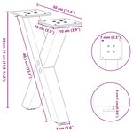 vidaXL Pieds de table basse en forme de X  2 pièces  blanc  30 x (30-31) cm  acier