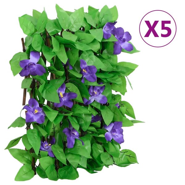 vidaXL Treillis de lierre artificiel extensible 5 Pièces vert 180x20 cm
