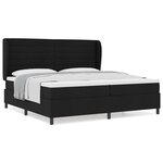 vidaXL Sommier avec matelas noir 200x200 cm en tissu
