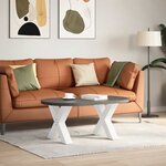vidaXL Pieds de table basse en forme de X  2 pièces  blanc  60 x (42-43) cm  acier