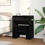 vidaXL Coiffeuse Chêne noir 60 x 40 x 75 cm Bois d'ingénierie