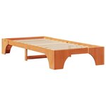 vidaXL Cadre de lit en pin massif 90x200 cm couleur brun ciré