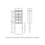 Bloc collectif Leabox  2x4  grade 3  simple face  Extérieur  sur pieds à sceller  Noir 9005 finition brillante