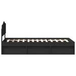vidaXL Cadre de lit Noir 75 x 190 cm Bois de pin massif