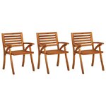 vidaXL Chaises de jardin lot de 3 Bois d'acacia solide