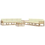 vidaXL Ensemble de canapés d'extérieur 9 Pièces Blanc et crème