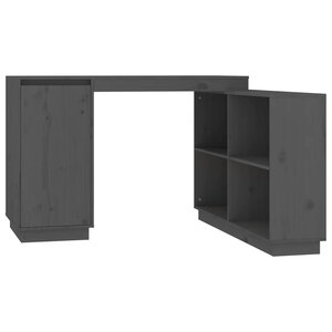 Bureau table poste de travail meuble d'ordinateur informatique étude 110 x 50 x 75 cm bois massif de pin gris 02_0023822