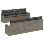 vidaXL Ensemble de Canapé de Jardin 9 Pièces avec Coussins en Rotin Synthétique Gris Acacia