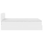 vidaXL Lit ottoman avec matelas & LED blanc pur 120x190cm similicuir