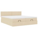 VidaXL Cadre de lit ottoman avec matelas crème 180x200 cm tissu