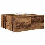 vidaXL Table basse avec tiroirs vieux bois 100x100x40 cm