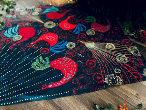 Emballage Furoshiki Satin Luxe 100  Coton : Les Poules Taille L