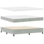 vidaXL Lit à ressort LED avec matelas Gris clair 200 x 200 cm Velours