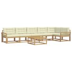 vidaXL Ensemble de canapés d'extérieur 7 pc Blanc et crème Polyester