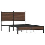 vidaXL Cadre de lit en métal sans matelas chêne marron 120x200 cm