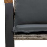 vidaXL banc avec coussin Gris et Gris foncé 115 x 65 x 72 cm Rotin