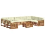 vidaXL Ensemble de canapés d'extérieur 10 pc Naturel et Crème