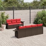 vidaXL Salon de jardin 8 Pièces avec coussins marron résine tressée