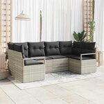 vidaXL Ensemble de canapé de jardin avec coussin 6 Pièces Gris clair