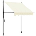 vidaXL Auvent rétractable crème 150x150 m tissu et acier