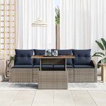 vidaXL Ensemble de canapé de jardin 5 Pièces Gris Poly rotin