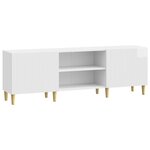 vidaXL Meuble TV Blanc brillant 150 x 31 x 50 cm Bois d'ingénierie