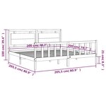 vidaXL Cadre de lit avec tête de lit blanc 200x200 cm bois massif