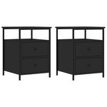 vidaXL Tables de chevet 2 Pièces noir 44x45x60 cm bois d’ingénierie